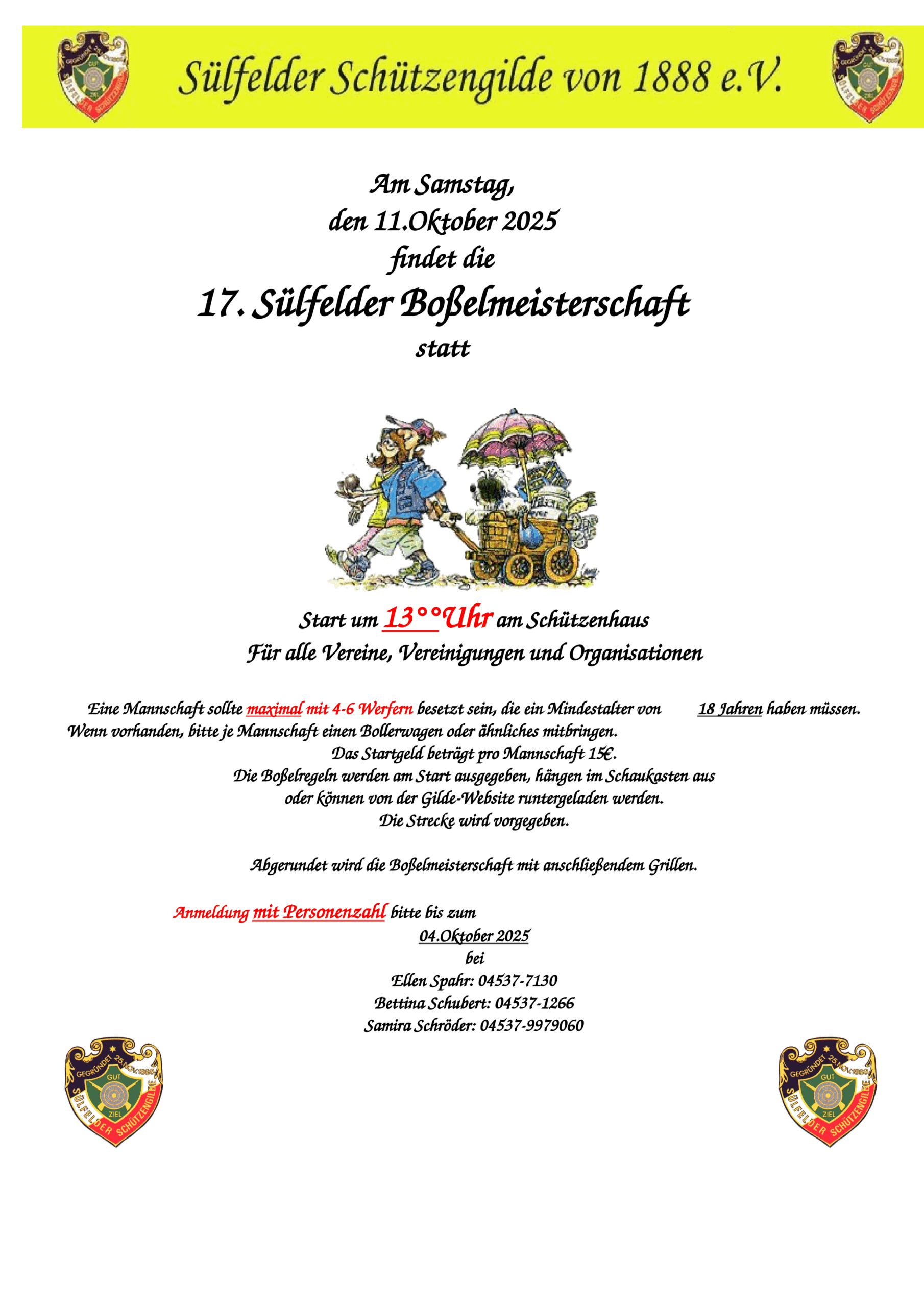 Mehr über den Artikel erfahren 17. Sülfelder Boßelmeisterschaften
